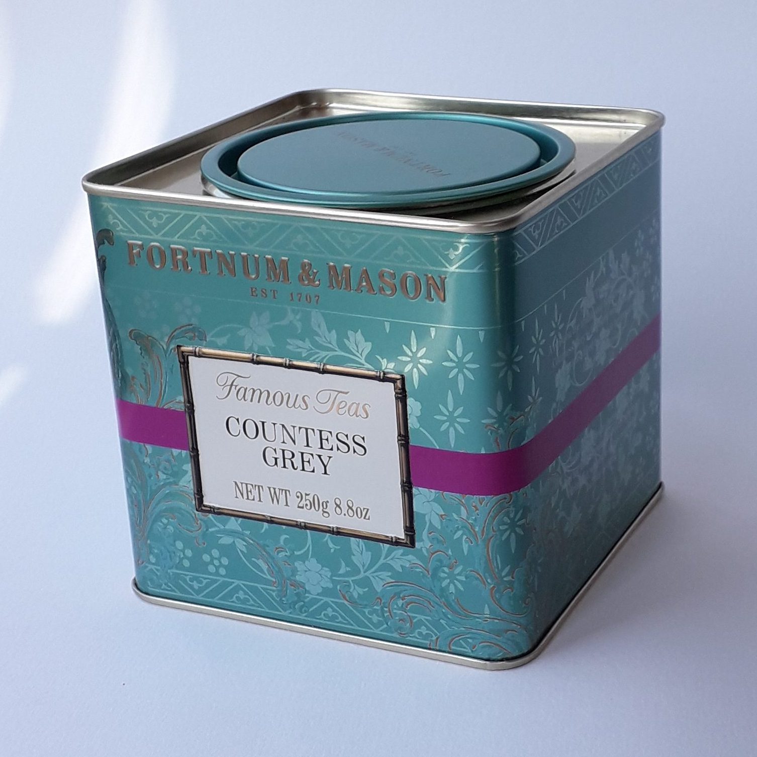 Fortnum and Mason Tea Caddy - photo for packaging review blog at scgreenwood.co.uk